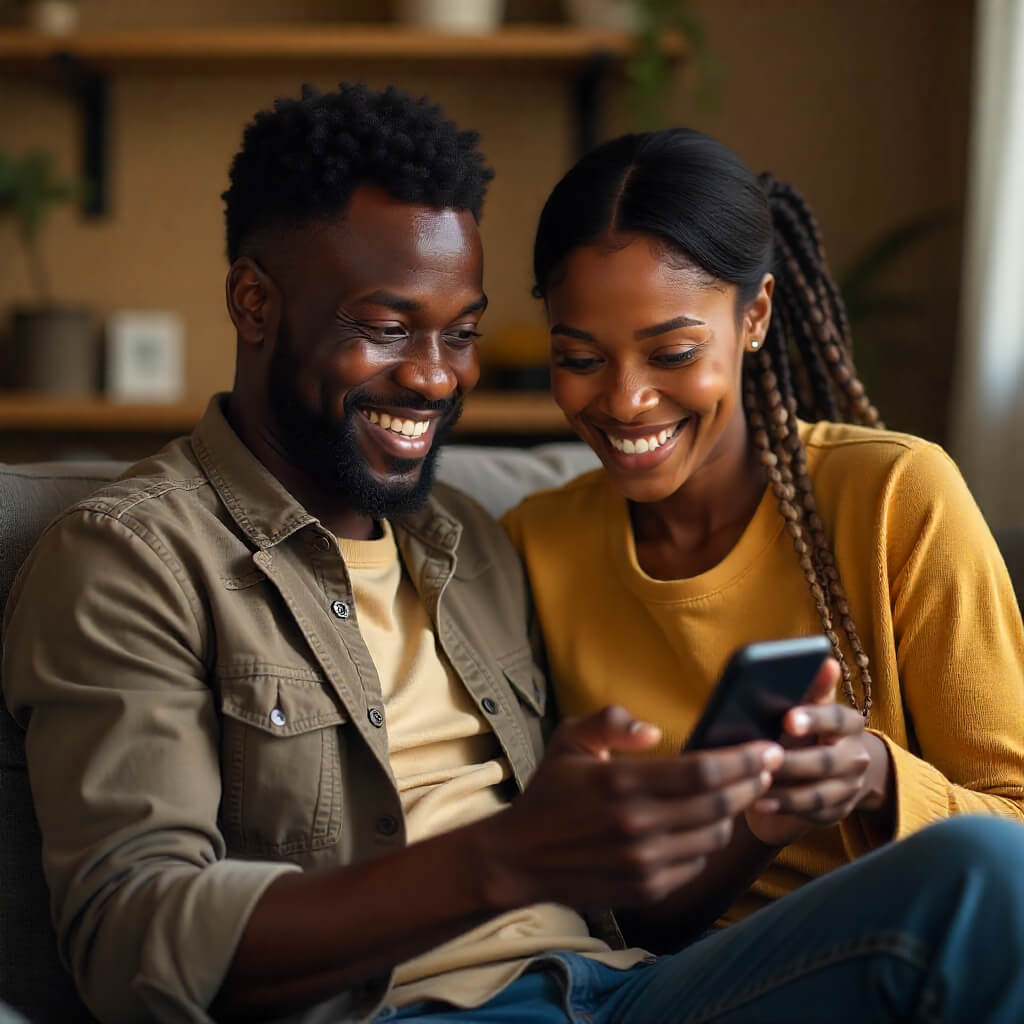 happy couple booking a vetted artisan