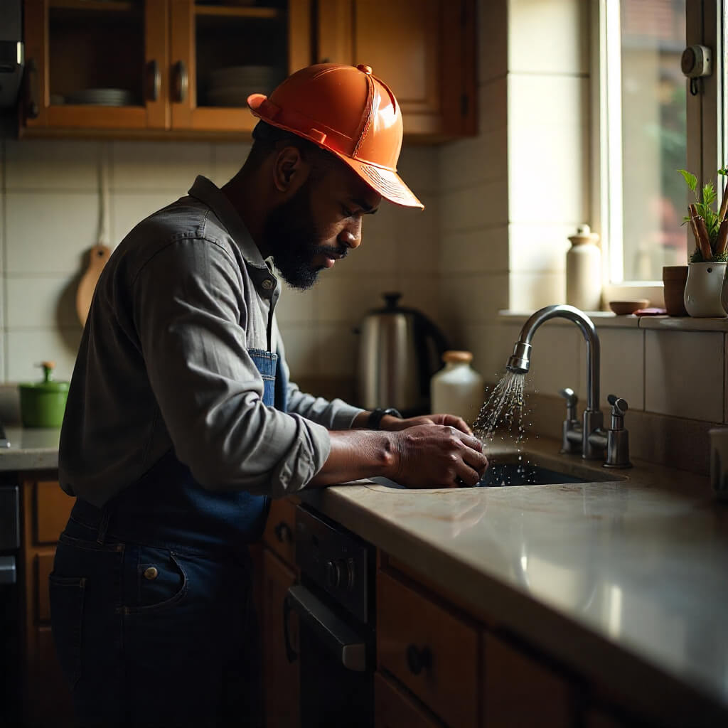 plumber fixing sink lagos